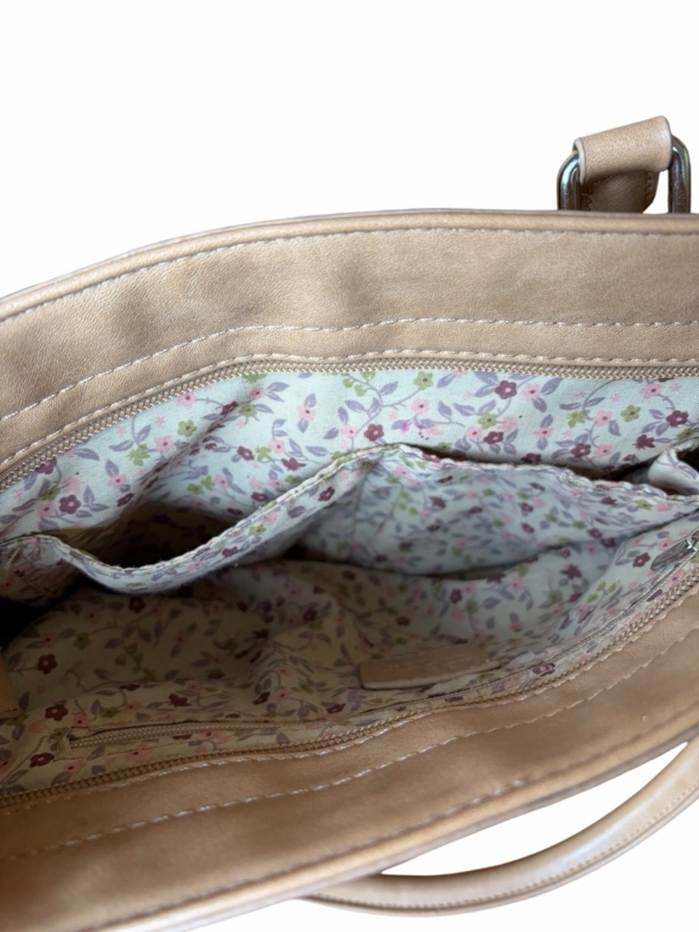 Cottagecore Floral Shoulder Bag Beige Retro Flower Purse Retired & Rare Boho - Picture 12 of 16